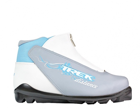 Лыжные ботинки TREK Distance Women Comfort SNS ИК (серый металлик, лого голубой) фото 1