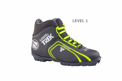 Лыжные ботинки TREK Level1 NNN черный (лого лайм неон) фото 1