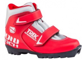 Лыжные ботинки TREK Snowrock3 NNN красный (лого серебро)