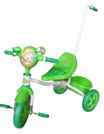 Велосипед МУЛЬТЯШКА Мишка + толкатель (зеленый)