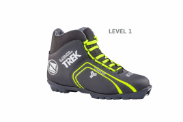 Лыжные ботинки TREK Level1 NNN черный (лого лайм неон)