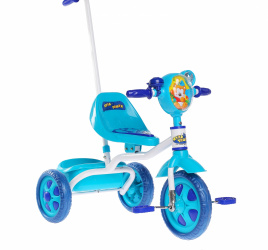 Велосипед МУЛЬТЯШКА Мишка + толкатель (синий)