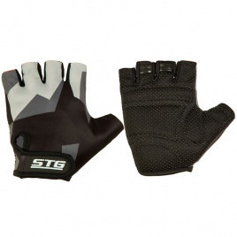 Перчатки STG летние с защитной прокладкой,застежка на липучке,серо/черные (L)