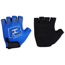 Перчатки STG летние с защитной прокладкой,застежка на липучке,материал-кожа+лайкра,синие (L)