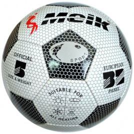 Мяч футбольный "Меик-3009" - 3 слоя PVC 1.6, 300гр машинная сшивка (черный)