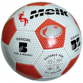 Мяч футбольный "Меик-3009" - 3 слоя PVC 1.6, 300гр машинная сшивка (красный)