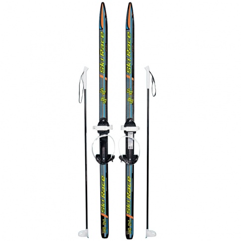 Лыжи подростковые SKI RACE с палками 130/100 фото 4
