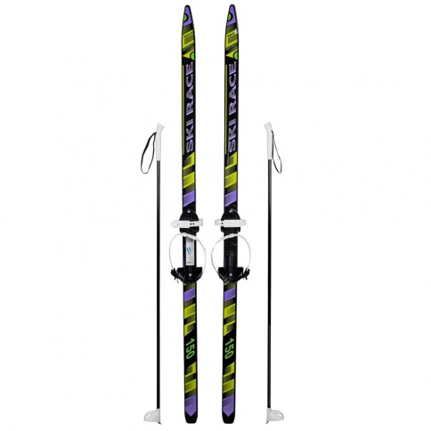 Лыжи подростковые SKI RACE с палками 140/105 фото 5