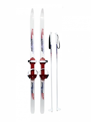 Лыжи подростковые SKI RACE с палками 120/95 фото 2