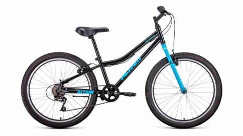 Велосипед ALTAIR MTB HT 24 1.0 24" 6ск черный/голубой фото 1