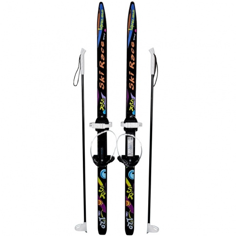 Лыжи подростковые SKI RACE с палками 130/100 фото 2